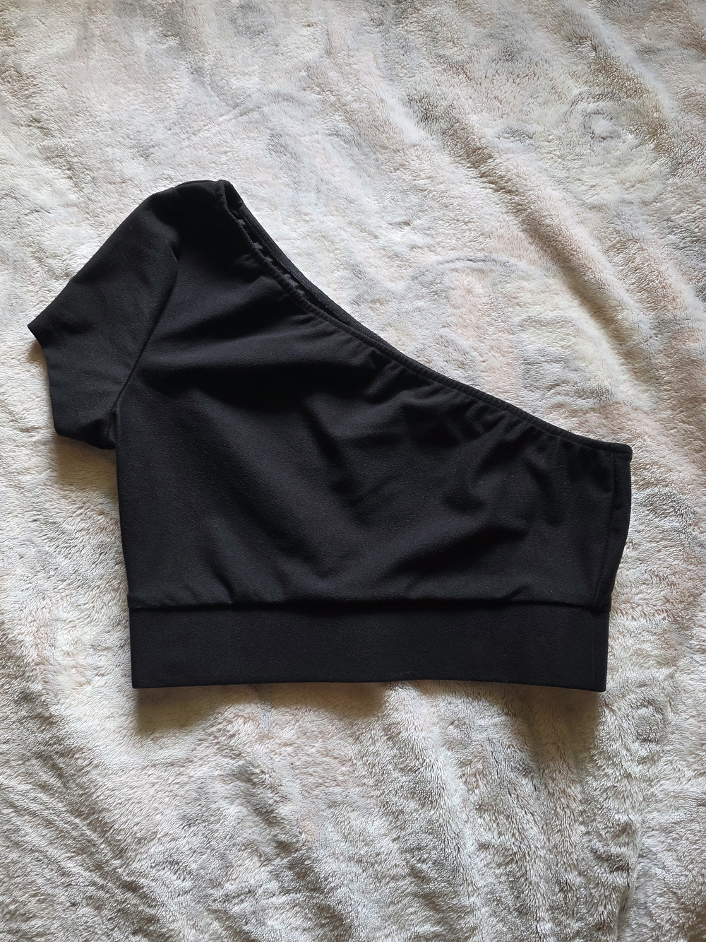One-Shoulder Active Top Banded Hem Cap Sleeve Minimal Sleek